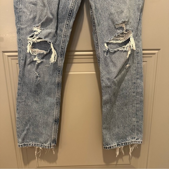 Agolde Straight Leg Distressed Denim Jeans Size 26 - Picture 5 of 8